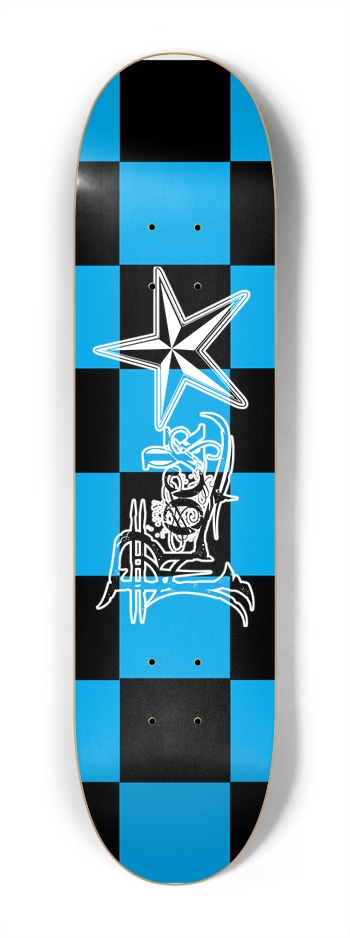 Rock Star BB Checker 7 1/4" Deck 7-1/4 Mini/Kid Skateboard