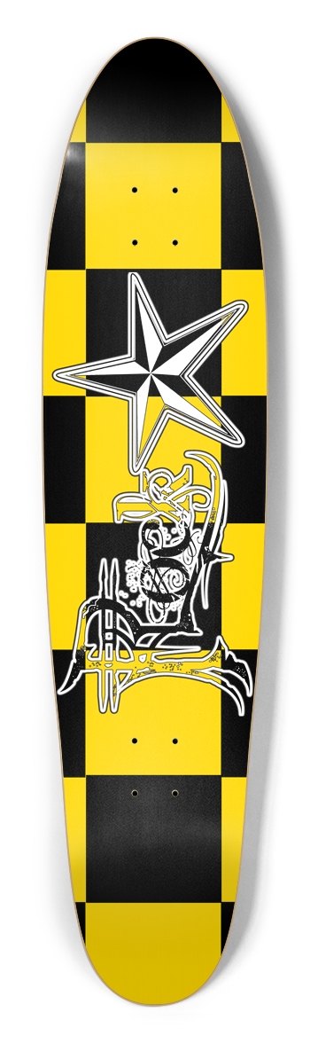 Rock Star BY Checker Longboard Deck Longboard Shape
