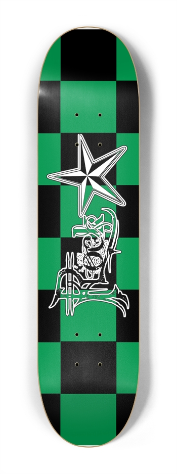 Rock Star BG Checker 7 1/4" Deck 7-1/4 Mini/Kid Skateboard
