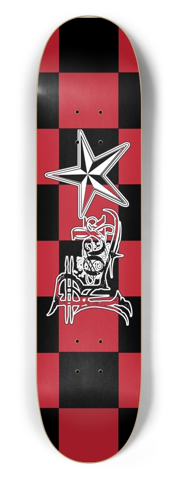 Rock Star BR Checker 7 1/2" Deck 7-1/2 Skateboard Deck