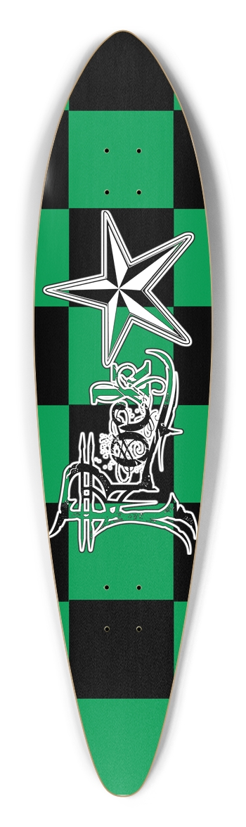 Rock Star BG Checker Pintail Longboard Deck