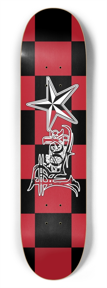 Rock Star BR Checker 7 3/4" Deck 7-3/4 Skateboard Deck