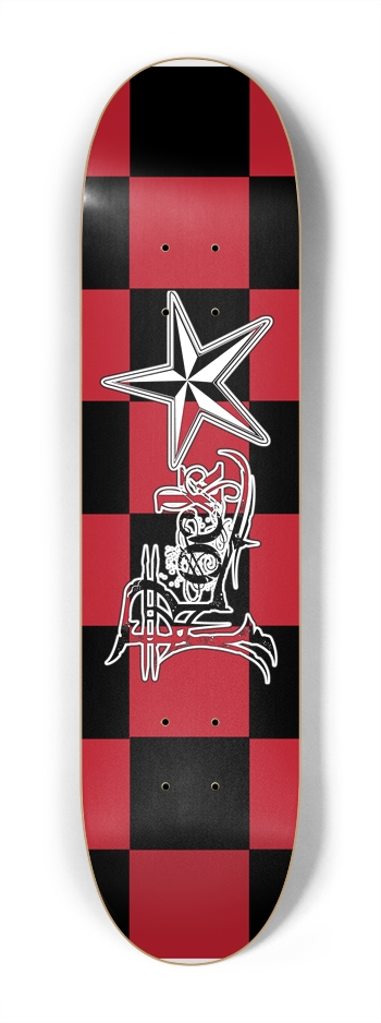 Rock Star BR Checker 7 1/4" Deck 7-1/4 Mini/Kid Skateboard