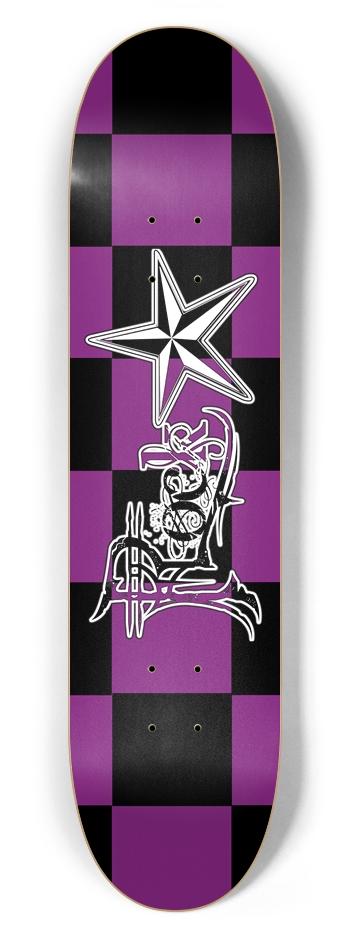 Rock Star BP Checker 7 5/8" Deck 7-5/8 Skateboard Deck