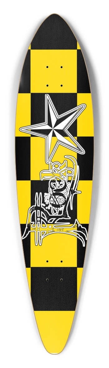 Rock Star BY Checker Pintail Longboard Deck
