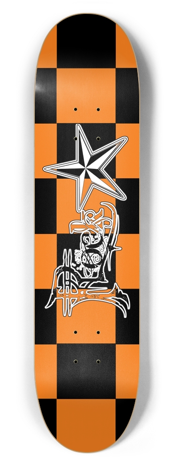 Rock Star BO Checker 7 5/8" Deck 7-5/8 Skateboard Deck