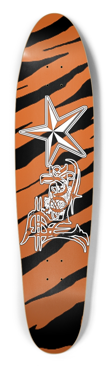 Rock Star Tiger Stripe Longboard Deck Longboard Shape