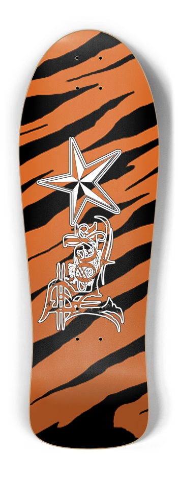 Rock Star Tiger Stripe Old School Deck Old School Shape