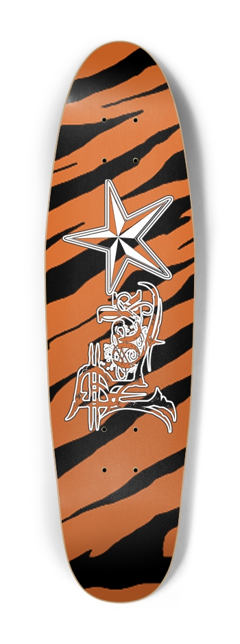 Rock Star Tiger Stripe Cruiser Deck Cruiser Shape