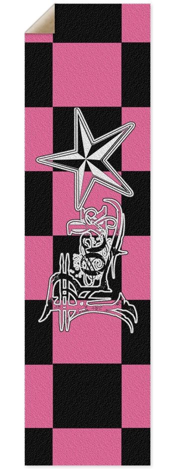 Rock Star BPk Checker Custom Griptape 9 x 33 Inch Griptape