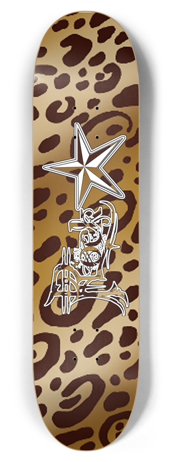 Rock Star Leopard Print 7 7/8" Deck 7-7/8 Skateboard Deck