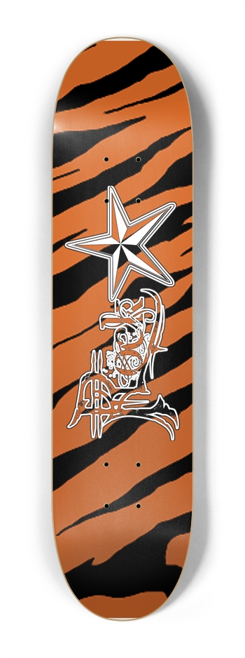 Rock Star Tiger Stripe 7 1/4" Deck 7-1/4 Mini/Kid Skateboard