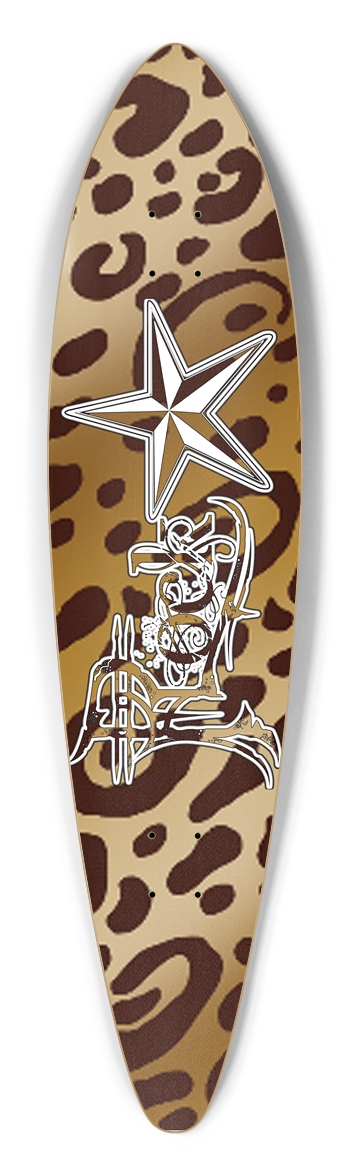 Rock Star Leopard Print Pintail Longboard Pintail Longboard
