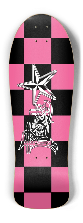 Rock Star BPk Checker Old School Deck Old School Shape