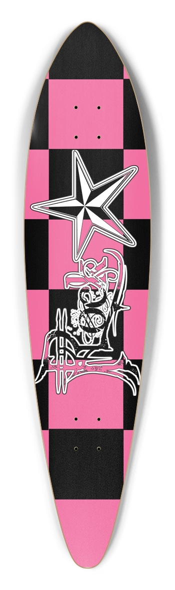 Rock Star BPk Checker Pintail Longboard Deck