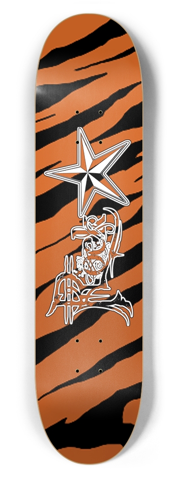 Rock Star Tiger Stripe 7 5/8" Deck 7-5/8 Skateboard Deck