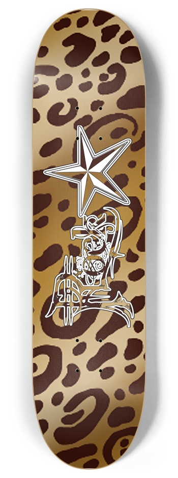 Rock Star Leopard Print 8" Deck 8 Inch Skateboard Deck