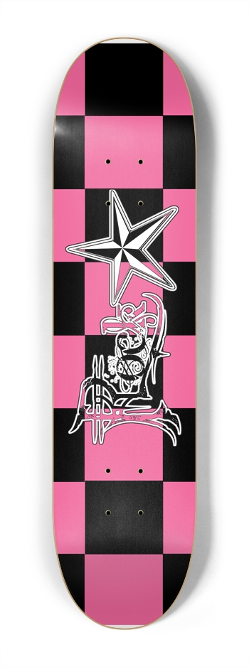 Rock Star BPk Checker 7 1/4" Deck 7-1/4 Mini/Kid Skateboard