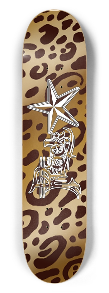 Rock Star Leopard Print 7 1/2" Deck 7-1/2 Skateboard Deck