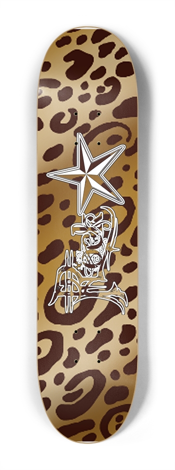 Rock Star Leopard Print 7 1/4" Deck 7-1/4 Mini/Kid Skateboard