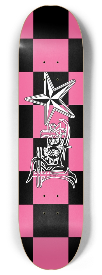 Rock Star BPk Checker 8" Deck 8 Inch Skateboard Deck