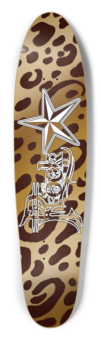 Rock STar Leopard Print Longboard Deck Longboard Shape