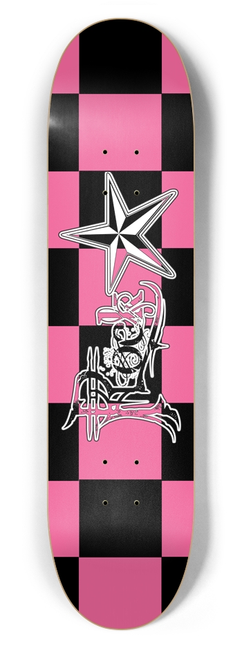 Rock Star BPk Checker 7 5/8" Deck 7-5/8 Skateboard Deck