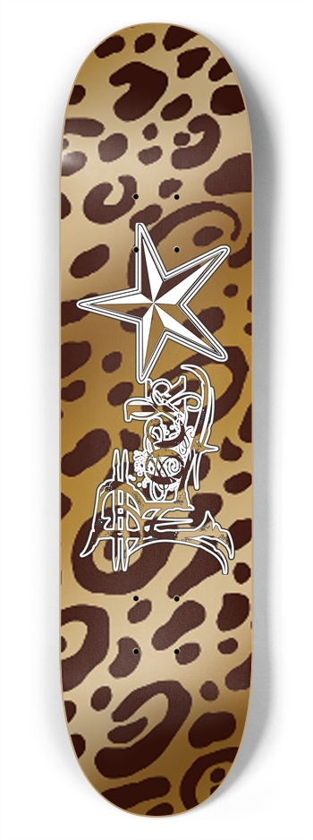 Rock Star Leopard Print 7 3/4" Deck 7-3/4 Skateboard Deck