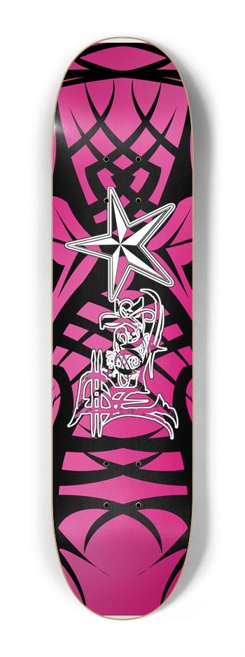 Rock Star Pink Tribal 7 1/4" Deck 7-1/4 Mini/Kid Skateboard