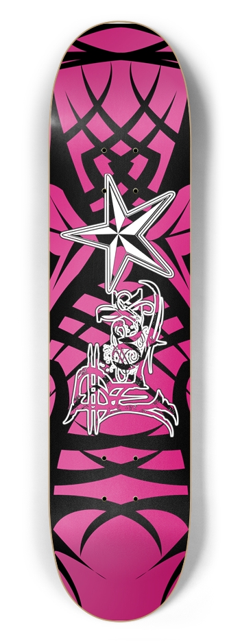 Rock Star Pink Tribal 7 1/2" Deck 7-1/2 Skateboard Deck