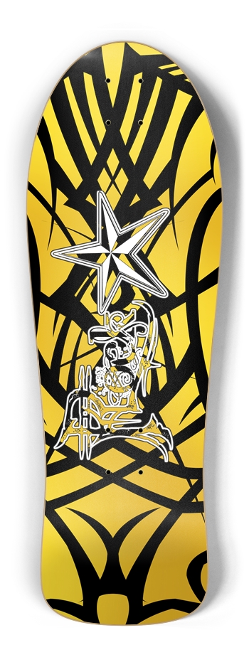 Rock Star Yellow Tribal Old School Deck Old School Shape