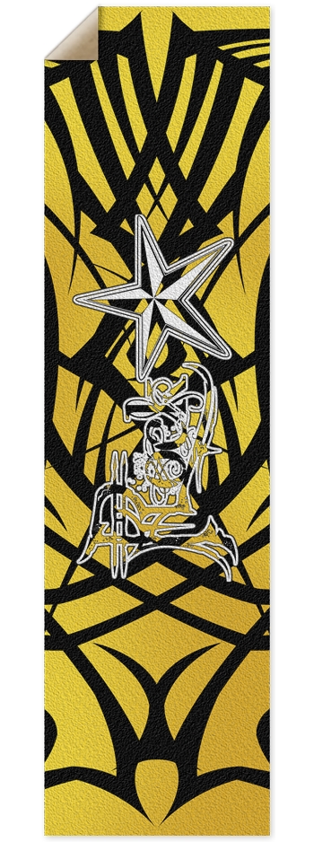 Rock Star Yellow Tribal Custom Griptape 9 x 33 Inch Griptape