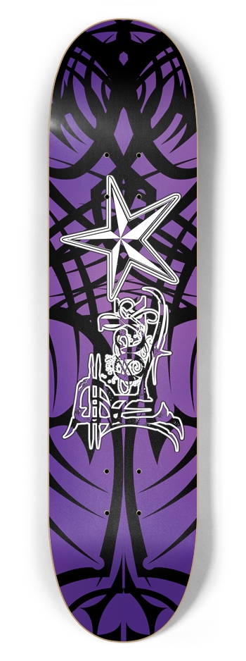 Rock Star Purple Tribal 7 5/8" Deck 7-5/8 Skateboard Deck