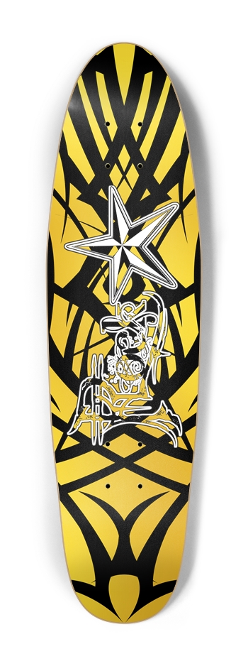 Rock Star Yellow Tribal Cruiser Deck Cruiser Shape
