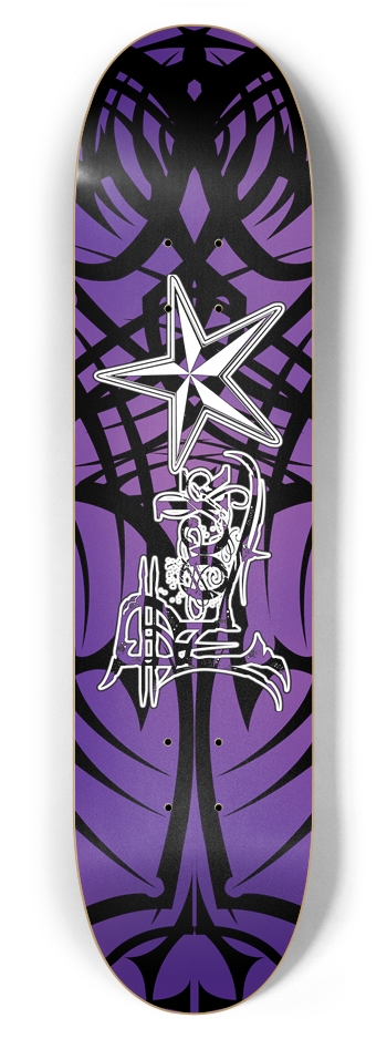 Rock Star Purple Tribal 7 7/8" Deck 7-7/8 Skateboard Deck