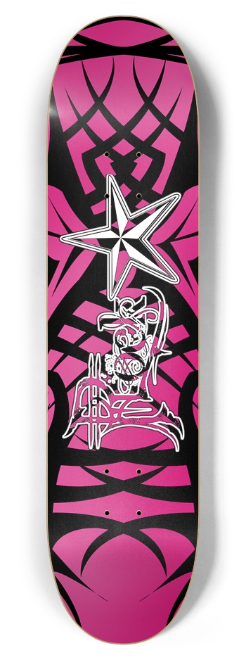 Rock Star Pink Tribal 7 7/8" Deck 7-7/8 Skateboard Deck