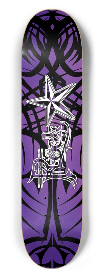 Rock Star Purple Tribal 7 1/2" Deck 7-1/2 Skateboard Deck