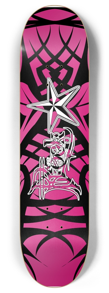 Rock Star Pink Tribal 8" Deck 8 Inch Skateboard Deck