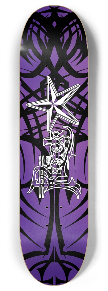 Rock Star Purple Tribal 8" Deck 8 Inch Skateboard Deck