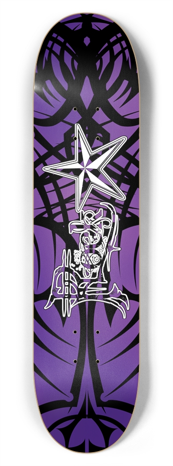 Rock Star Purple Tribal 7 3/4" Deck 7-3/4 Skateboard Deck