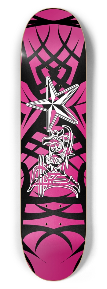 Rock Star Pink Tribal 7 3/4" Deck 7-3/4 Skateboard Deck
