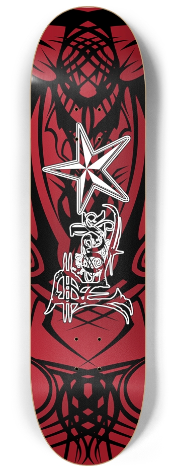 Rock Star Red Tribal 8 1/4" Deck 8-1/4 Skateboard Deck