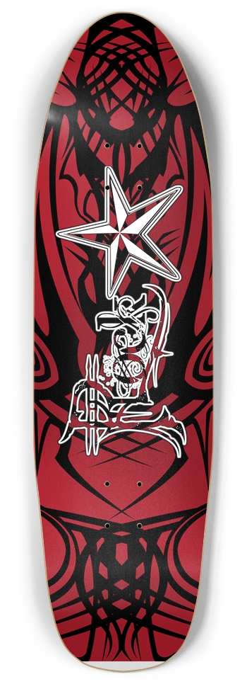 Rock Star Red Tribal Punk Nose Pool Deck Punk Nose Pool Shape