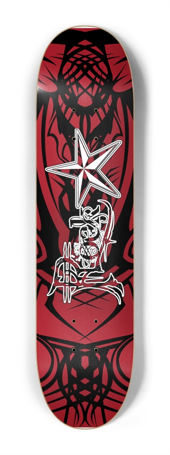 Rock Star Red Tribal 7 1/4" Deck 7-1/4 Mini/Kid Skateboard