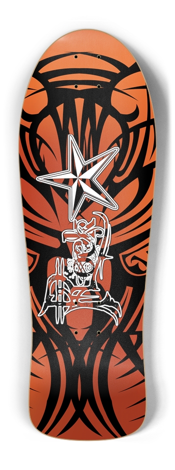 Rock Star Orange Tribal Old School Deck Old School Shape