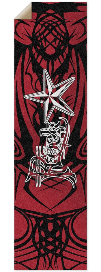 Rock Star Red Tribal Custom Griptape 9 x 33 Inch Griptape