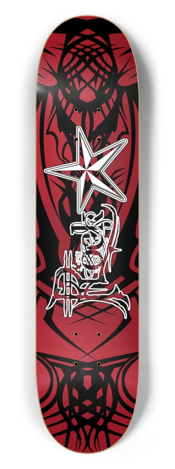Rock Star Red Tribal 7 1/2" Deck 7-1/2 Skateboard Deck