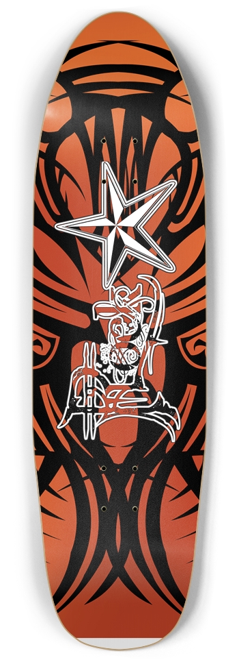 Rock Star Orange Tribal Punk Nose Pool Deck Punk Nose Pool Shape
