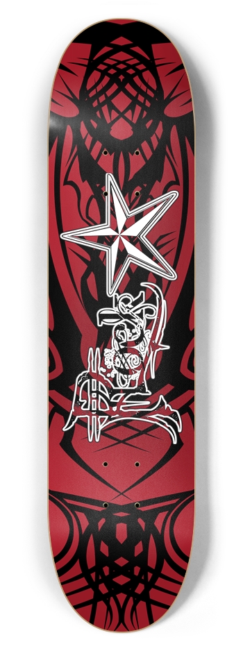 Rock Star Red Tribal 7 5/8" Deck 7-5/8 Skateboard Deck