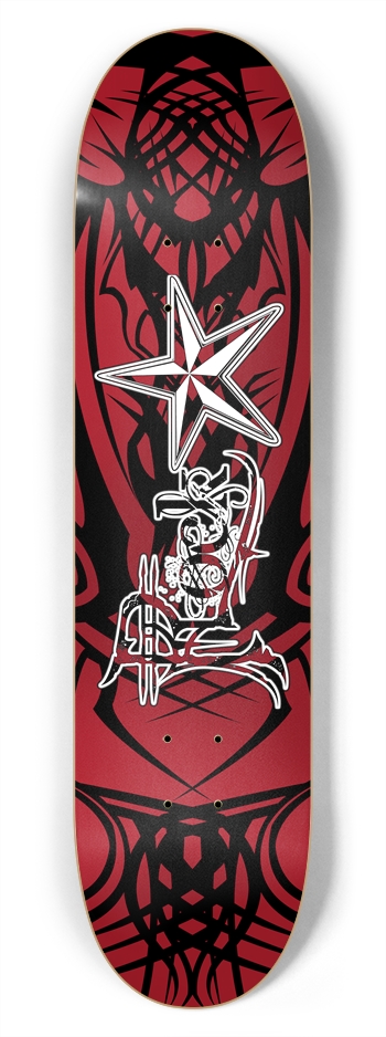 Rock Star Red Tribal 7 3/4" Deck 7-3/4 Skateboard Deck